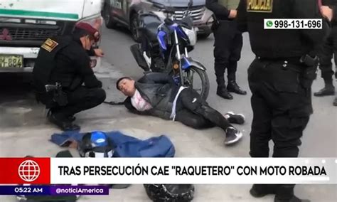 San Juan De Lurigancho Cae Raquetero Con Moto Robada Tras Persecuci N