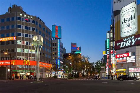 susukino red light district  sapporo hokkaido japan stock