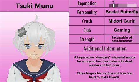 Tsuki Munu Profile Card Yandere Simulator Amino