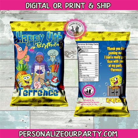 Spongebob Party Favor Bags Spongebob Treat Bags Spongebob Good Etsy