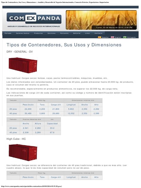 PDF Tipos De Contenedores Sus Usos Y Dimensiones Analisis Y