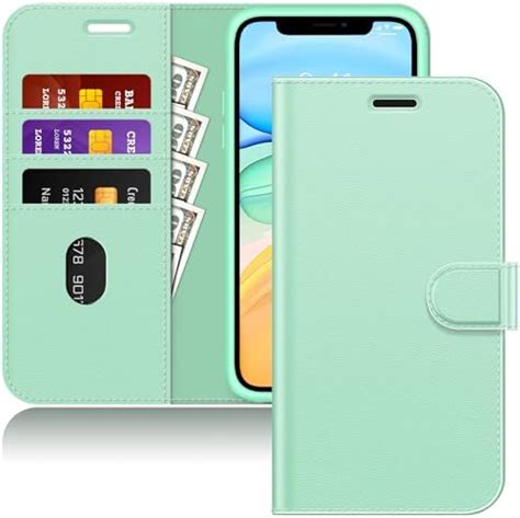 Jetech Coque Portefeuille Pour Iphone Pouces Etui En Cuir Pu