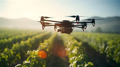 Premium Photo Precisioncontrolled Drone Spraying Organic Pesticides