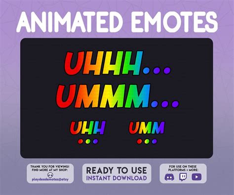 Rainbow Umm Uhh Emotes Animated Static Kawaii Rainbow Ummm Uhhh Twitch