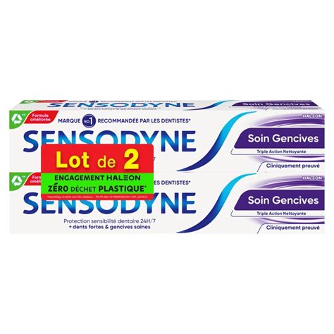 Sensodyne Dentifrice Soin Gencives Triple Action Nettoyant 2 X 75 Ml