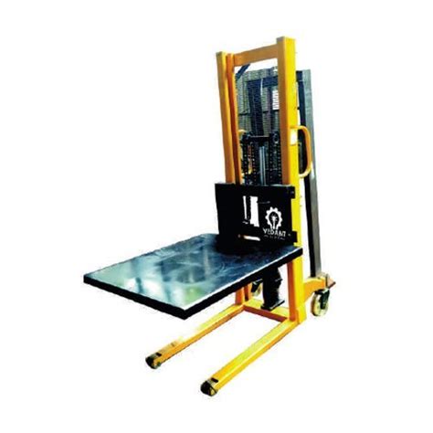 Color Coated Mild Steel Platform Type Manual Stacker Maximum Lift