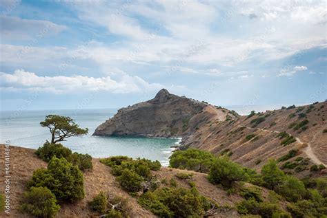 Crimean peninsula. Mountain Dragon against the backdrop of the Black ...