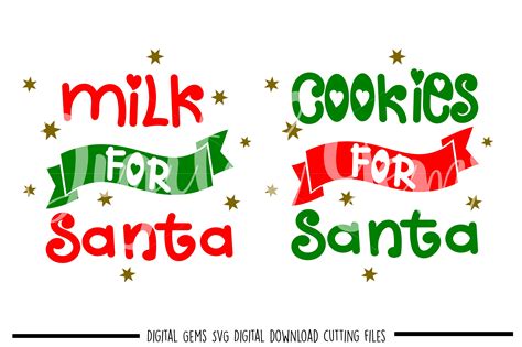 Cookies And Milk For Santa Svg Dxf Eps Png Files Svgs