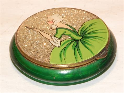 Antiques Atlas Rare Art Deco Celluloid Glitter Powder Compact