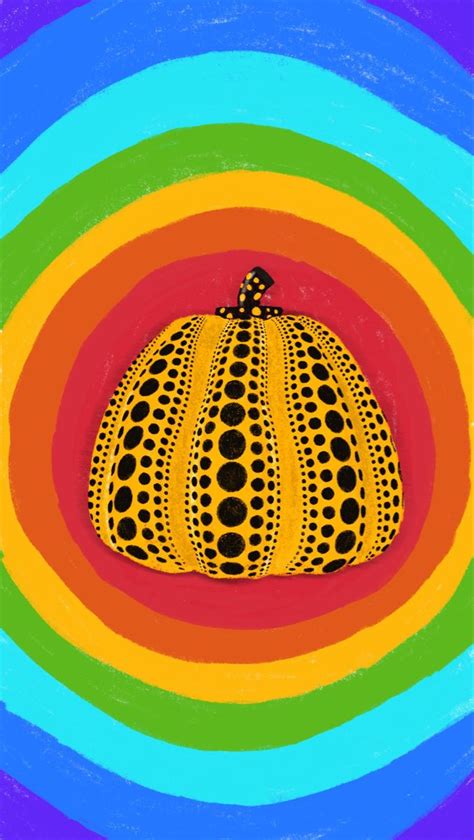 yayoi kusama pumpkin Rainbow wallpaper | วอลเปเปอร์โทรศัพท์