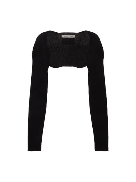 Musinsa Matin Kim Ribbed Bolero Knit Cardigan In Black