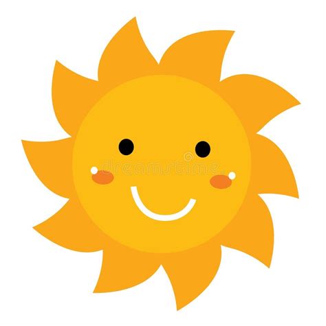 Pretty Smiling Sun Clipart Isolated On White Stock Illustration - Image ...