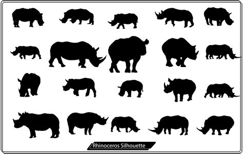 Rhino Silhouette Vector Flat Design Illustration 15707094 Vector Art