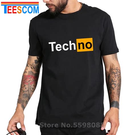 Funny T Shirt Men Tops Tees Techno T Shirt Sexy Techno Hub 2 Letter