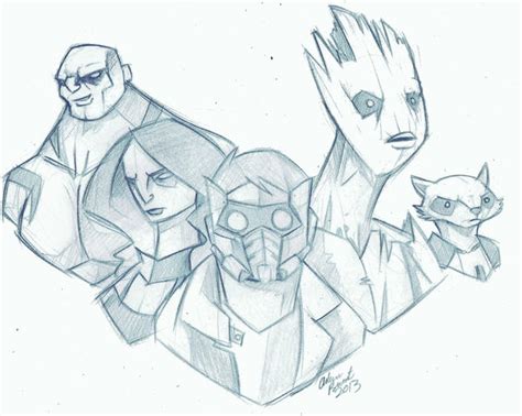 Guardians Of The Galaxy Sketch By Geekyanimator On Deviantart