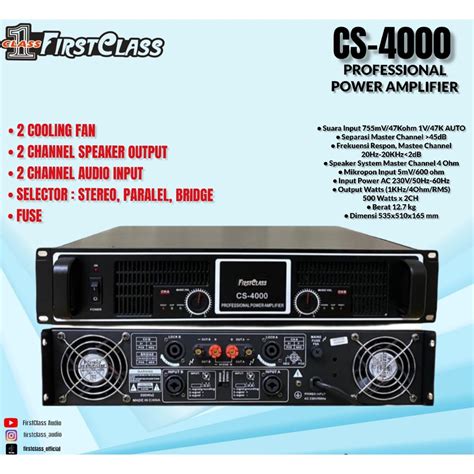 Jual Power Amplifier Firstclass FCA CS 4000 FCACS4000 Original Garansi