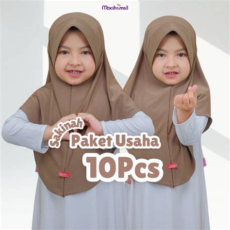 jual paket usaha hijab instan anak jersey premium  pcs ii jilbab anak