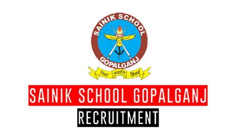 Sainik School Gopalganj Recruitment 2024 Apply Online Job Vacancies