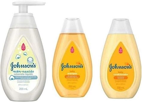 Shampoo E Condicionador Para Bebe Recem Nascido - Kit Johnsons Recem Nascido (sabonete Liquido, Shampoo, Condicionador c ...