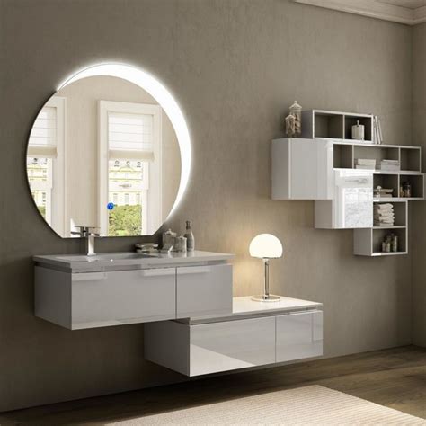 SPECCHIO BAGNO TONDO CON CORNICE SABBIATA RETROILLUMINATA LED 20 WATT E