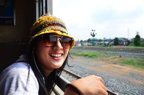 Premium Photo Travelers Thai Women People Sitting On Railway For