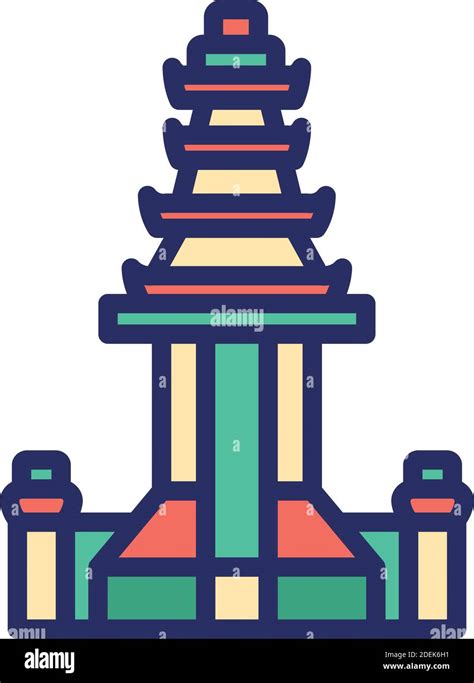 Temple Of Besakih Bali Indonesia Temple Fully Editable Vector Icons