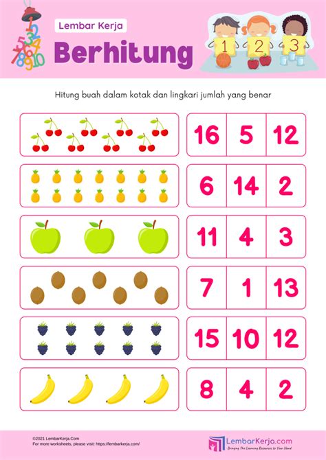 Matematika Lembar Kerja Anak Tk 55 Koleksi Gambar