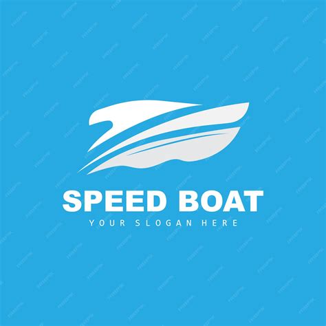 Premium Vector | Speed boat logo fast cargo ship vector sailboat design