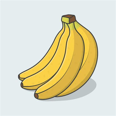 Manojo De Bananas Dibujos Animados Vector Ilustración Plátano Fruta