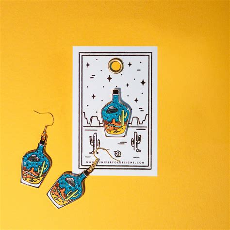 UFO Hard Enamel Glitter Pin Simplistic Cute Fantasy Geographical Sci-fi ...