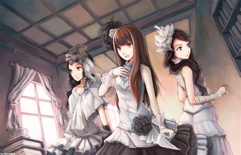 Outaki Wakana Masai Hikaru And Kubota Keiko Kalafina Drawn By