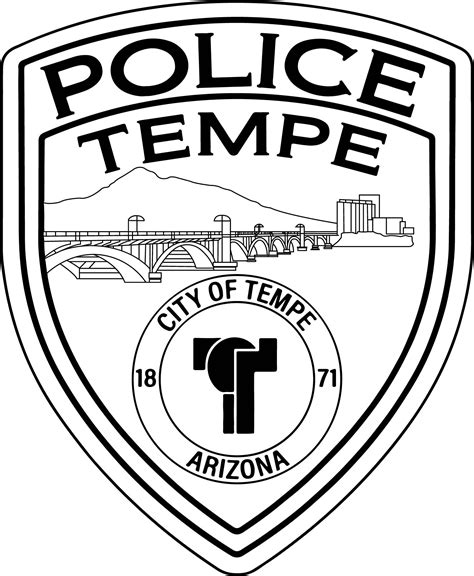 Artstation Tempe Arizona Police Patch Vector Line Art File Black