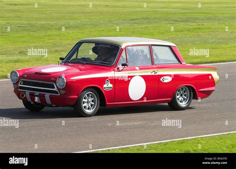 1965 Ford Lotus Cortina Mk1 In The Racing At Goodwood Revival Stock