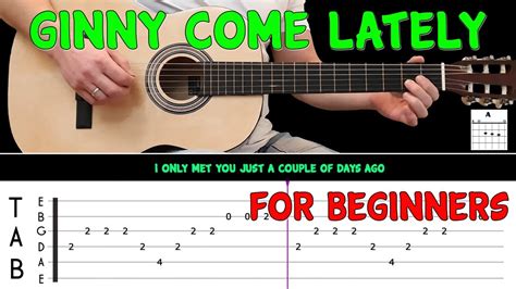 GINNY COME LATELY Easy Guitar Melody Lesson For BEGINNERS With Tabs