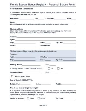 Fillable Online Personal Survey Form Fax Email Print PdfFiller