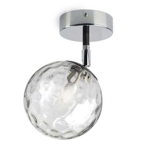 Lampa Wisz Ca Sufitowa Plafon Szklana Kula Eg Texture Chrome Led G