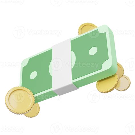 Bundles Cash Gold Coins Floating On Transparent Mobile Banking And