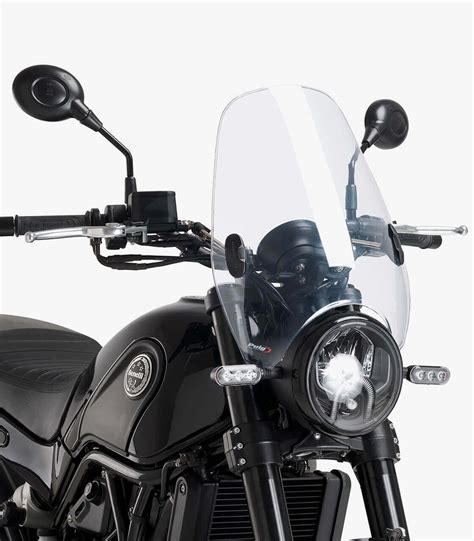 Puig Custom II Transparent Tall Windshield For Round Headlight 0336W