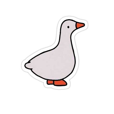 Cute Goose Cartoon Sticker For Sale By Garfieldslitter Goose Drawing Cartoon Stickers Cute