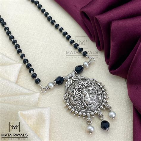 Oxidised Morni Mangalsutra Mata Payals Exclusive Silver Jewellery