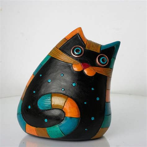 Statuette Cat Pottery Cats Cat Art Ceramic Cat Decor Etsy Cat Decor