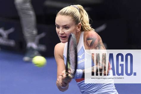 Czech Tereza Martincova In Action During The Women S Tennis Tournament