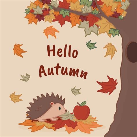 Premium Vector Hello Autumn Welcome Banner Vector Design