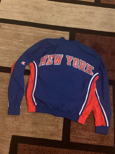 Vintage S New York Knicks Champion Authentic Warm Up Jacket Etsy