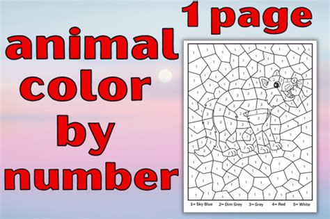 Animals Color by Number Coloring Page Graphic by RohColoringHome · Creative Fabrica