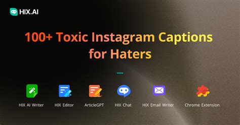 100+ Toxic Instagram Captions for Haters + Free AI Caption Generator ...