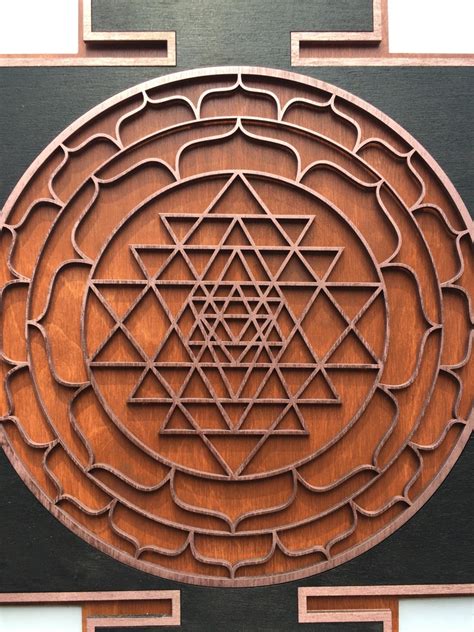 Brown Sri Yantra Wall Art Laser Cut Sacred Geometry Sri Etsy UK