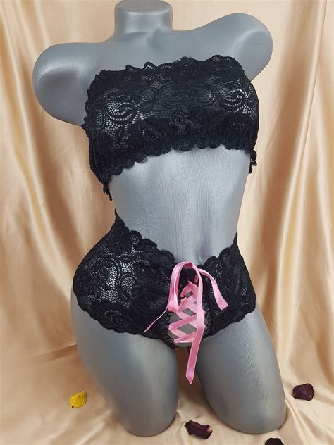 Wedding Night Lingerie Set Bridal Lace Bra Erotic Wedding Etsy