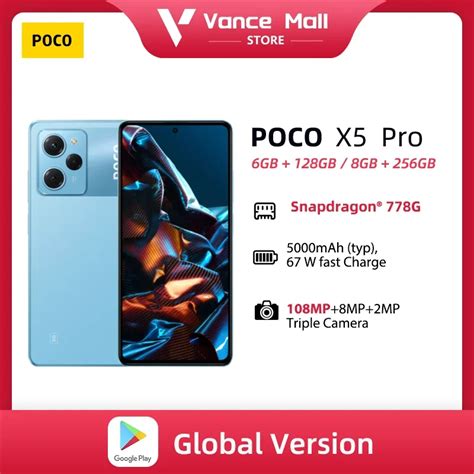 POCO X5 Pro 5G Global Vers O Do Smartphone 128GB 256GB Snapdragon 778G