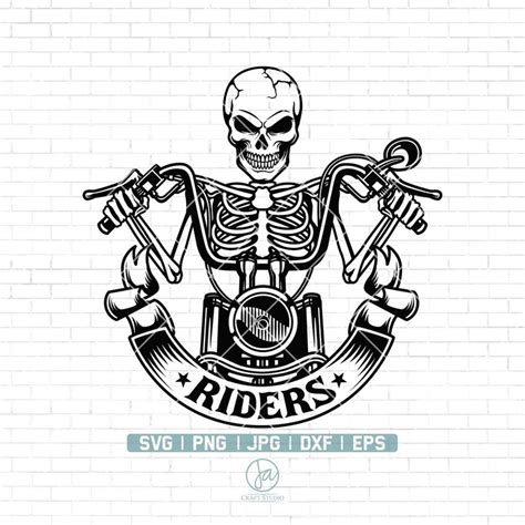 Skull Biker Svg Motorcycle Svg Biker Clipart Motorbike Etsy